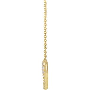 14K Yellow 3/8 CTW Lab-Grown Diamond Heart 16-18" Necklace-16-18 In-Polished