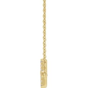 14K Yellow 1/6 CTW Lab-Grown Diamond Sideways Cross 16-18" Necklace-Lab-Grown Diamond-1.3Mm :: 1/6 Ctw