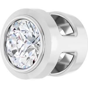 14K White .06 CT Natural Diamond Slide Pendant-Natural Diamond-2.5Mm :: 0.06 Ct