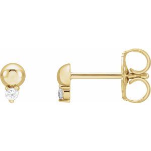 14K Yellow .03 CTW Natural Diamond Bead Earrings-1.5 Mm-14K Yellow