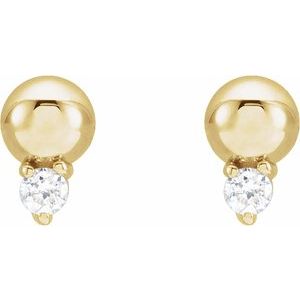 14K Yellow .03 CTW Natural Diamond Bead Earrings-1.5 Mm-14K Yellow