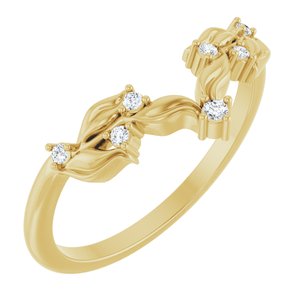 14K Yellow .05 CTW Natural Diamond Contour Band-Round