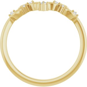 14K Yellow .05 CTW Natural Diamond Contour Band-Round