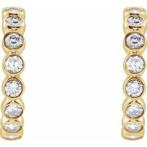 14K Yellow 1/3 CTW Lab-Grown Diamond 11.1 mm Hoop Earrings-Round-11.1 Mm