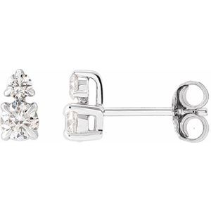 14K White 1/2 CTW Lab-Grown Diamond Earrings-Pair-3.65Mm :: 1/2 Ctw