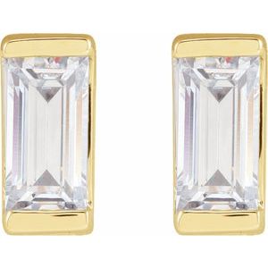 14K Yellow 3/8 CTW Lab-Grown Diamond Earrings-Pair-5 X 2.5Mm :: 3/8 Ctw
