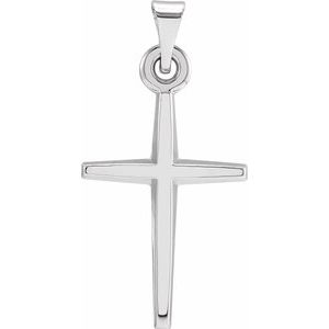 Sterling Silver 23.38x11.75 mm Cross Pendant-Polished