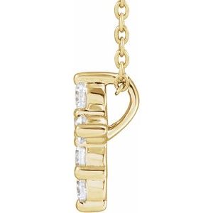 14K Yellow 1/4 CTW Lab-Grown Diamond Cross 18" Necklace-Lab-Grown Diamond-2.2Mm :: 1/4 Ctw