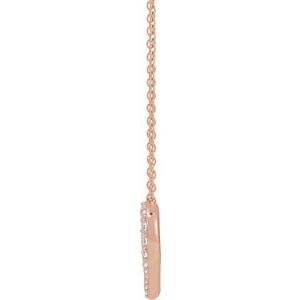14K Rose 3/8 CTW Lab-Grown Diamond Heart 16-18" Necklace-16-18 In-Polished
