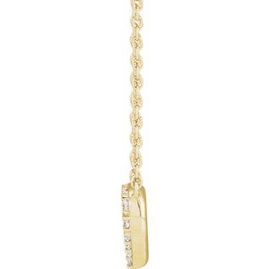 14K Yellow 1/5 CTW Lab-Grown Diamond Heart 16-18" Necklace-16-18 In-Polished