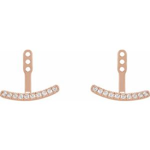 14K Rose 1/5 CTW Lab-Grown Diamond Curved Bar Earring Jackets-1.3 Mm-14K Rose