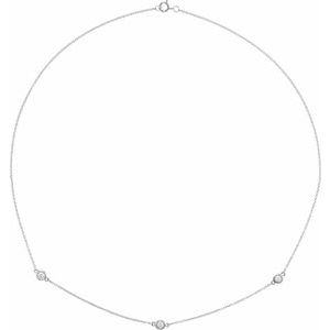 14K White 1/3 CTW Natural Diamond 3-Station 18" Necklace-3.1Mm :: 1/3 Ctw-I1, H+