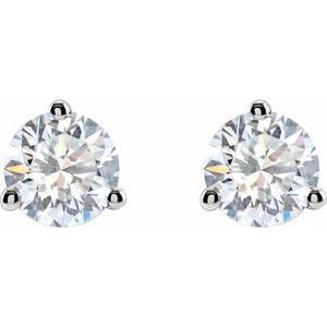 14K White 1 CTW Lab-Grown Diamond Stud Earrings-Pair-5Mm :: 1 Ctw