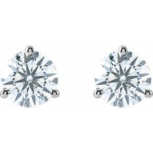 14K White 2 1/2 CTW Lab-Grown Diamond Stud Earrings-Pair-7Mm :: 2 1/2 Ctw