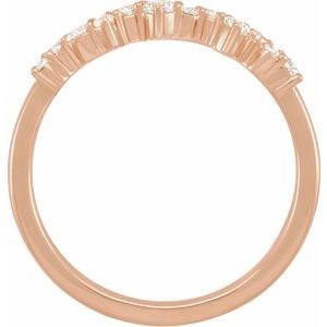 14K Rose 1/4 CTW Lab-Grown Diamond Scattered Stackable Ring-Round-2.3 Mm