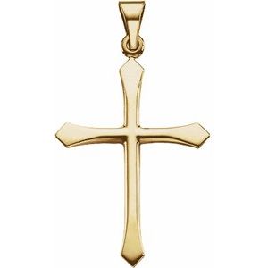14K Yellow 28.5x21 mm Cross Pendant-Polished
