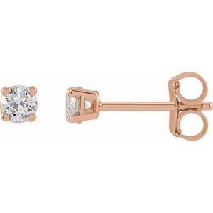 14K Rose 1/6 CTW Natural Diamond Earrings-Pair-2.75Mm :: 1/6 Ctw