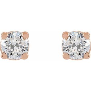 14K Rose 1/6 CTW Natural Diamond Earrings-Pair-2.75Mm :: 1/6 Ctw