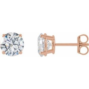 14K Rose 2 CTW Lab-Grown Diamond Earrings-Pair-6.3Mm :: 2 Ctw