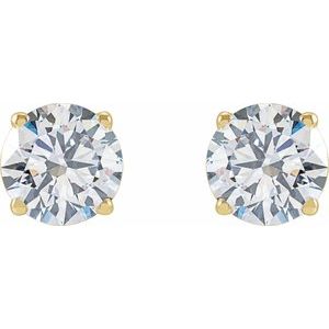 14K Yellow 2 CTW Lab-Grown Diamond Earrings-Pair-6.3Mm :: 2 Ctw