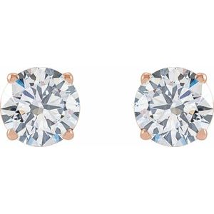 14K Rose 2 CTW Lab-Grown Diamond Earrings-Pair-6.3Mm :: 2 Ctw