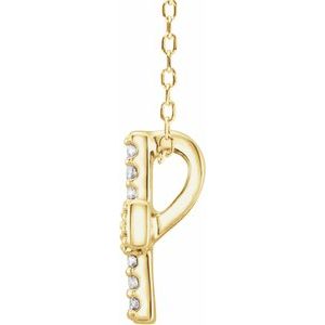 14K Yellow .07 CTW Natural Diamond Cross 16-18" Necklace-Natural Diamond-.9Mm :: 0.07 Ctw