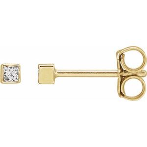 14K Yellow .05 CTW Natural Diamond Bezel-Set Earrings-1.5 X 1.5 Mm-14K Yellow