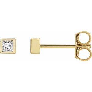 14K Yellow 1/6 CTW Natural Diamond Bezel-Set Earrings-2.25 X 2.25 Mm-14K Yellow