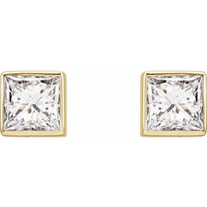 14K Yellow 1/5 CTW Lab-Grown Diamond Bezel Earrings-2.75 X 2.75 Mm-14K Yellow