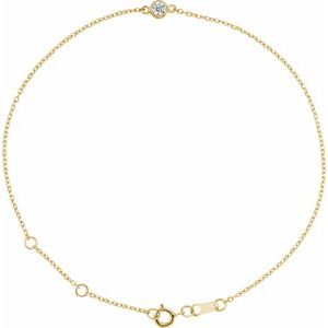 14K Yellow 1/10 CT Natural Diamond 6 1/2-7 1/2" Bracelet-Natural Diamond-Round