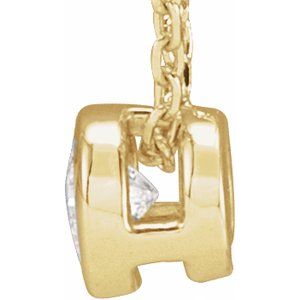 14K Yellow 1/10 CT Lab-Grown Diamond Bezel-Set 16-18" Necklace-Lab-Grown Diamond-3Mm :: 1/10 Ct