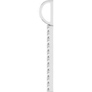 14K White 1/6 CTW Natural Diamond Bar Charm/Pendant-Natural Diamond-Round