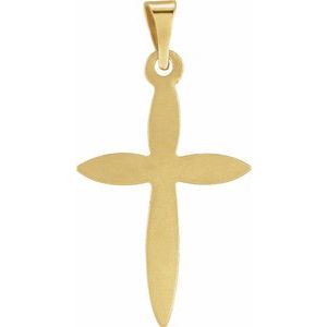 14K Yellow 18x13 mm Cross Pendant-Polished
