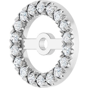 Platinum 5.3 mm ID 1/8 CTW Natural Diamond French-Set Earring Jackets-Polished-1/8 Ctw Natural Diamond French-Set Earring Jacket