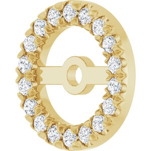 14K Yellow 5.3 mm ID 1/6 CTW Lab-Grown Diamond French-Set Earring Jacket-Polished-1/6 Ctw Lab-Grown Diamond French-Set Earring Jacket