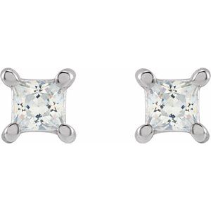 14K White 2.5 mm Square 1/5 CTW Lab-Grown Diamond Earrings-Pair-2.5 X 2.5Mm :: 1/5 Ctw