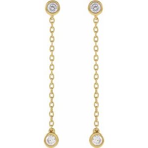 14K Yellow 1/4 CTW Lab-Grown Diamond Chain Earrings-2.5 Mm-14K Yellow
