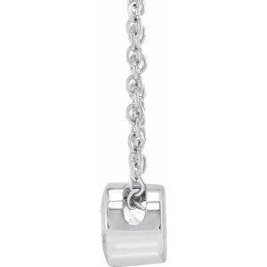 14K White 1/4 CT Lab-Grown Diamond Solitaire 16-18" Necklace-Lab-Grown Diamond-4Mm :: 1/4 Ctw