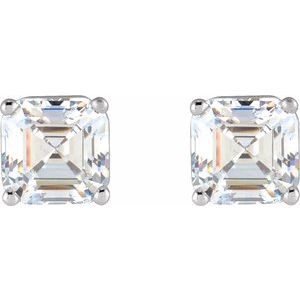 14K White 1/2 CTW Lab-Grown Diamond Earrings-Pair-3.5 X 3.5Mm :: 1/2 Ctw
