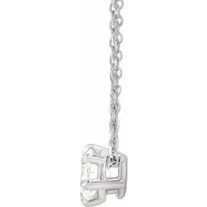 14K White 1/2 CT Lab-Grown Diamond Solitaire 16-18" Necklace-Lab-Grown Diamond-5Mm :: 1/2 Ct