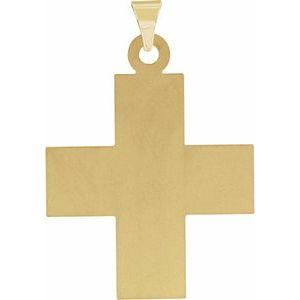 14K Yellow 27.5x25 mm Greek Cross Pendant-Polished