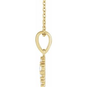 14K Yellow 1/6 CTW Rose-Cut Natural Diamond Cross 16-18" Necklace-Natural Diamond-2Mm :: 1/6 Ctw