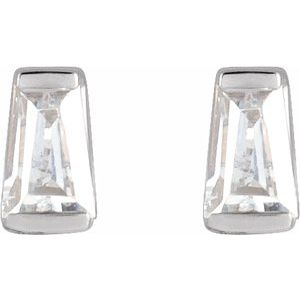 14K White 1/8 CTW Lab-Grown Diamond Channel-Set Earrings-Pair-3 X 2 X 1.5Mm :: 1/8 Ctw