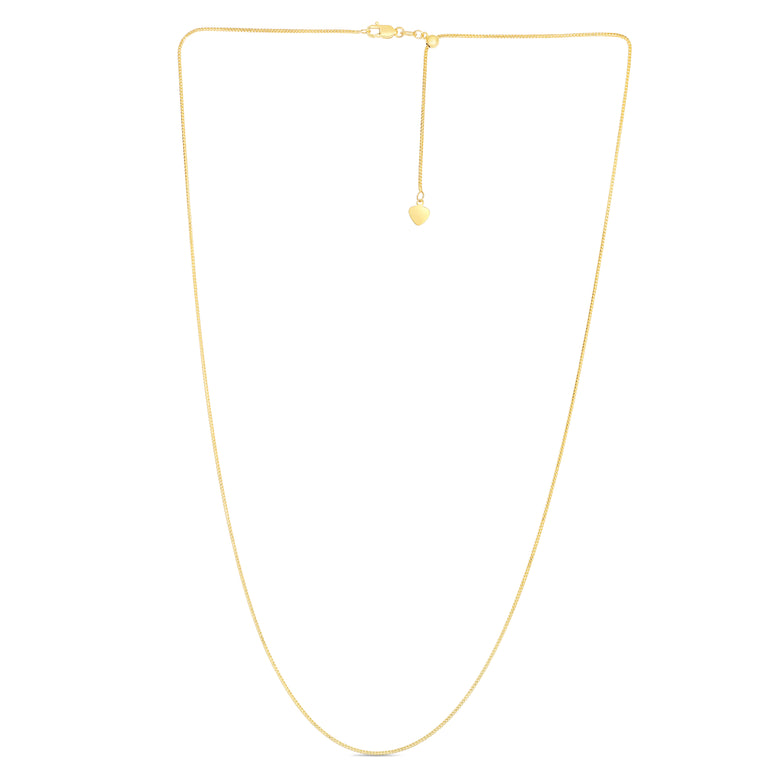 14K Gold 1mm Adjustable Franco Chain-Yellow | Lobster