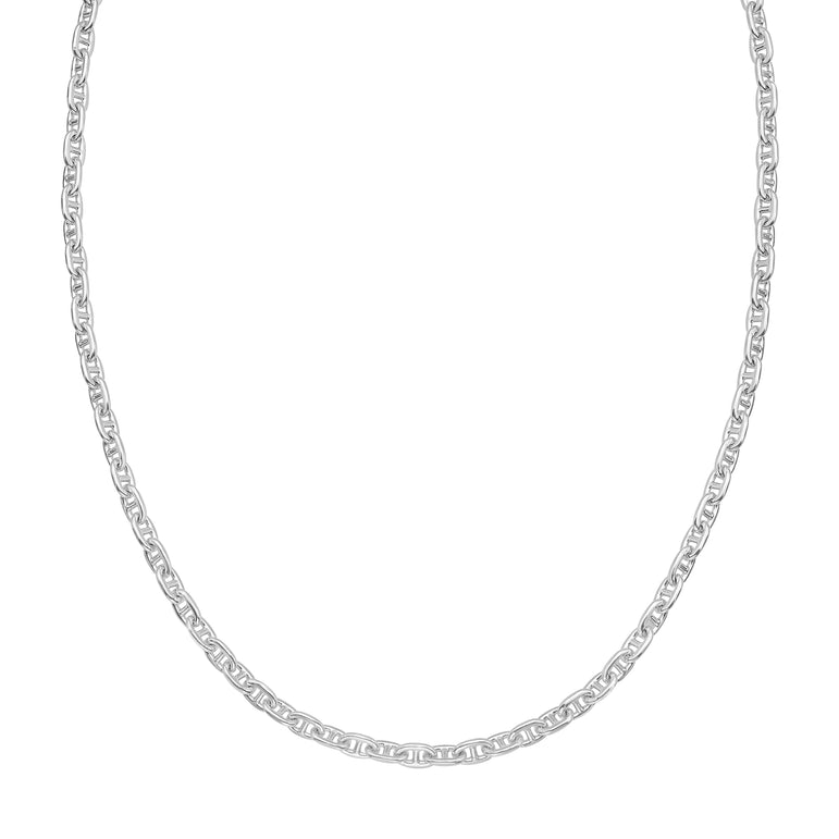 Silver 4.35mm Anchor Chain-White | Lobster