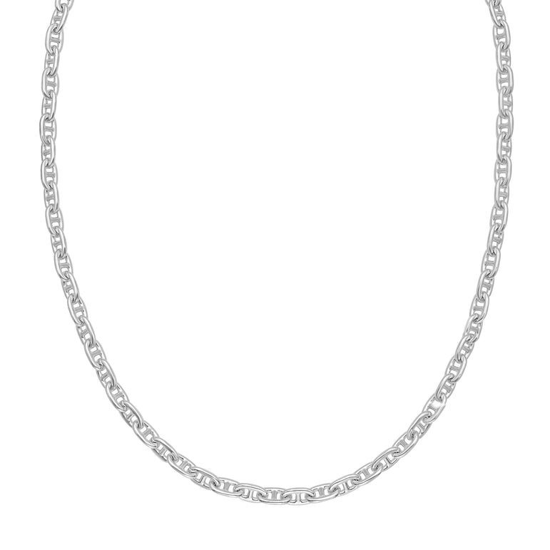 Silver 6.4mm Anchor Chain-White | Lobster