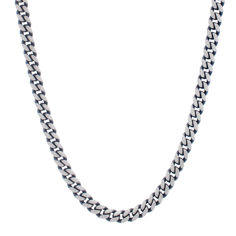 Silver Gun Metal Miami Cuban Chain-Black/Gunmetal | Lobster
