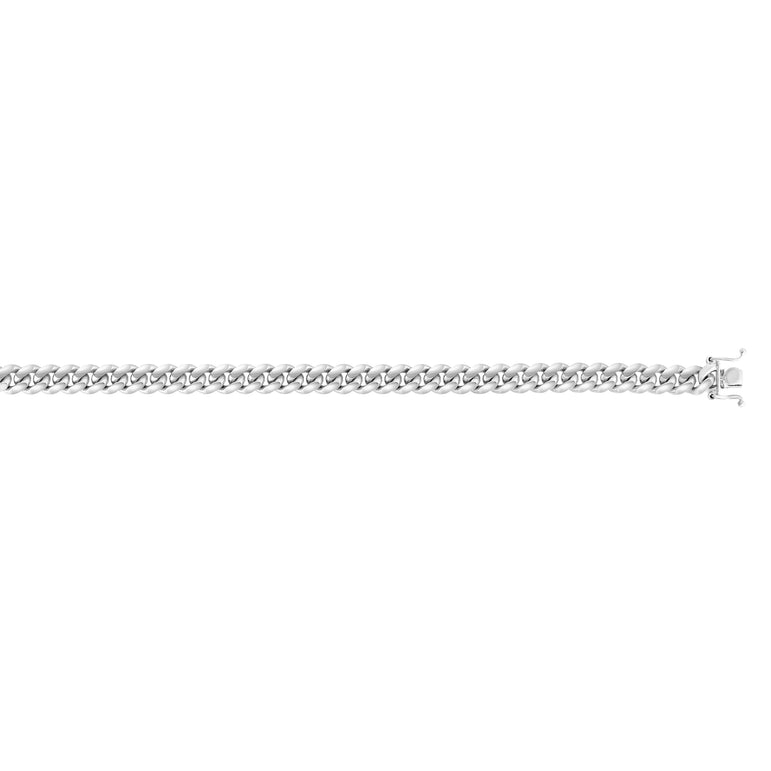 Silver 7mm Miami Cuban Chain -White | Box with Figure 8