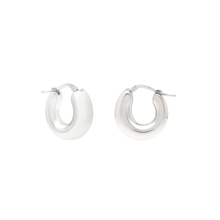 Silver Small Graduated Hoops-White | Hinged