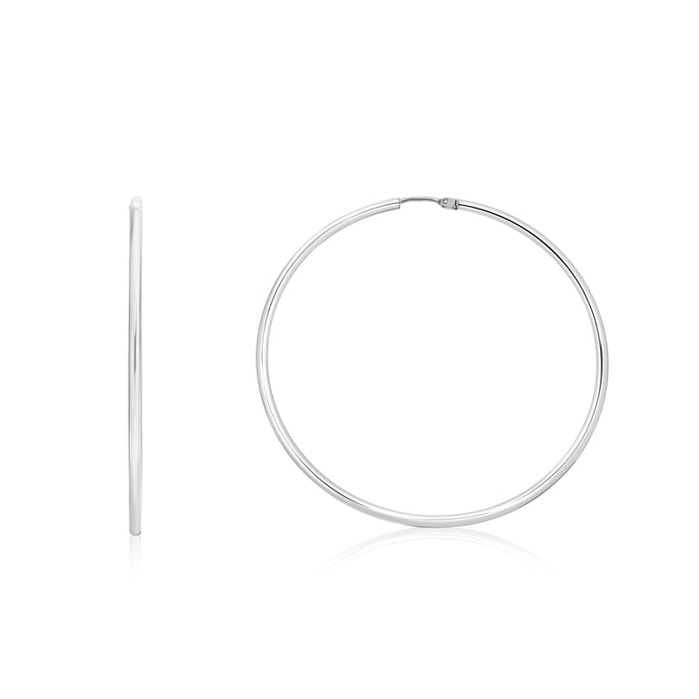 Silver 51mm Endless Hoops-White | Endless